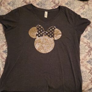 District Kids Black and Gold Glitter Tee